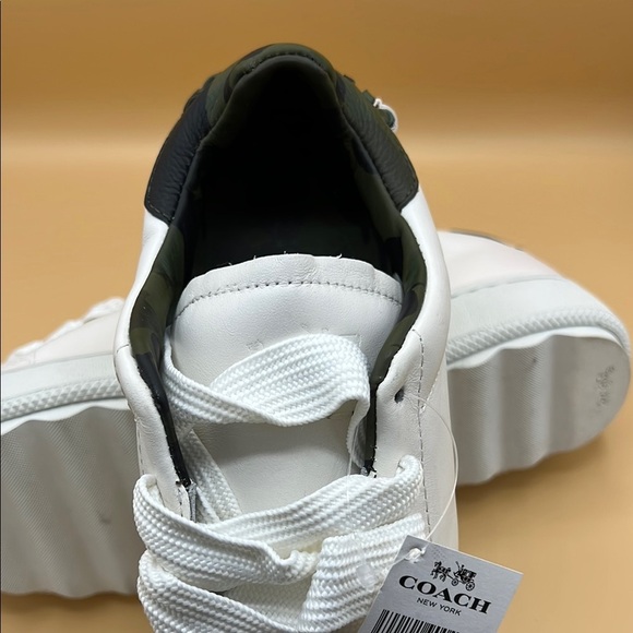Coach White Sneakers C101 Low Top Sneaker White/Military Camo Size 13 - Picture 7 of 8